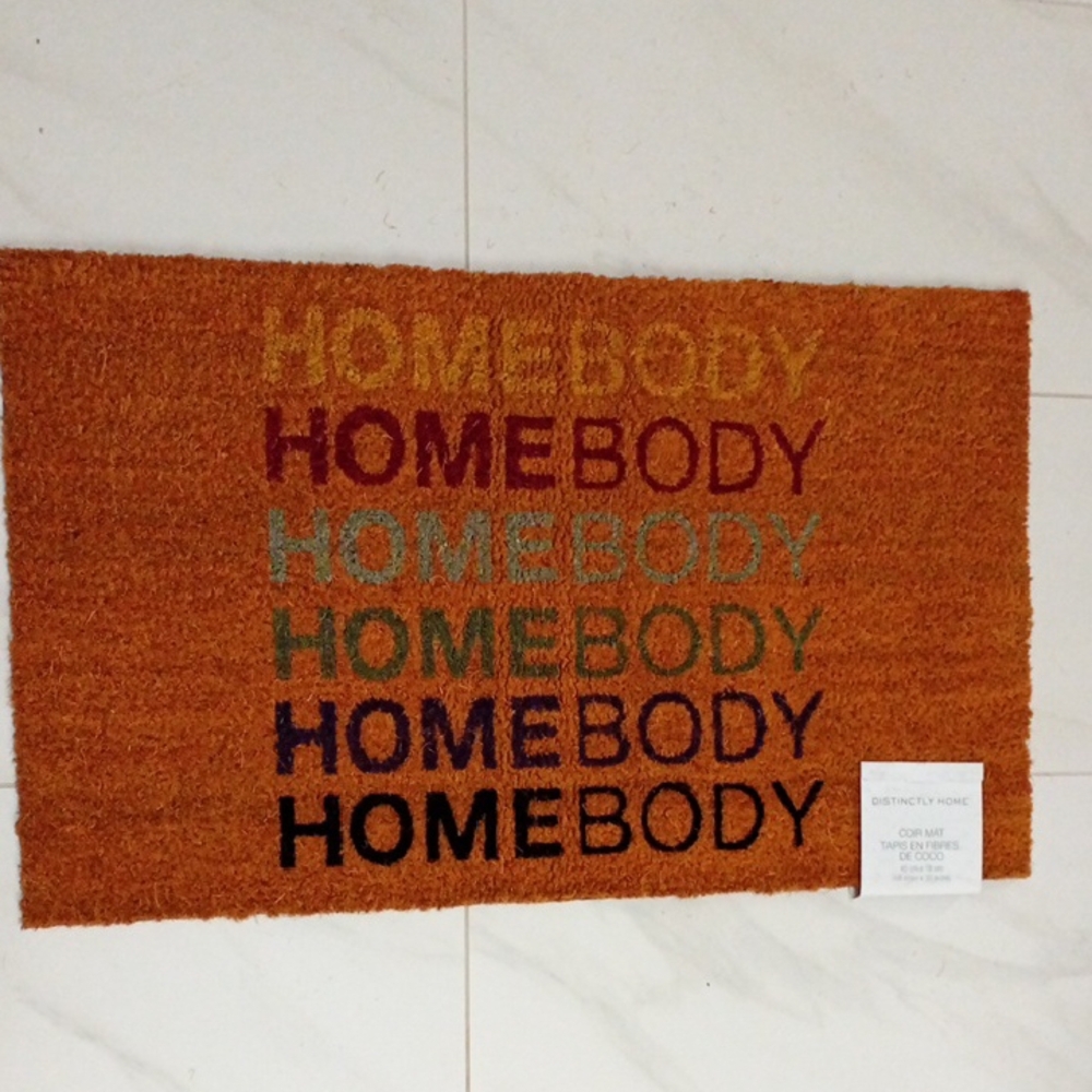Distinctly Home Coir Accented Door Mat with Stacked HOMEBODY Text 18" X 30"